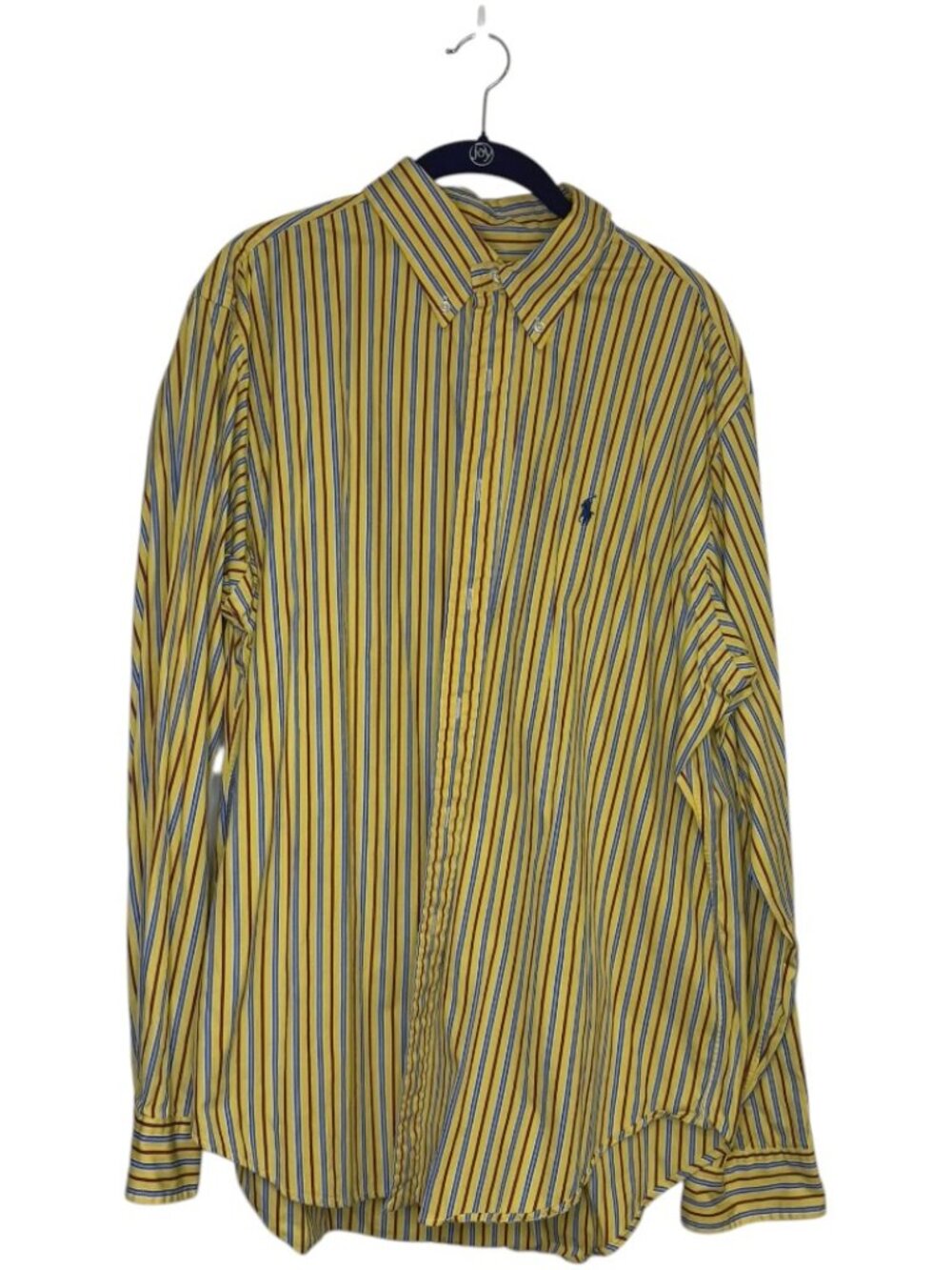 Ralph Lauren Classic Yellow Button Down Striped Long Sleeve Shirt - Size XL